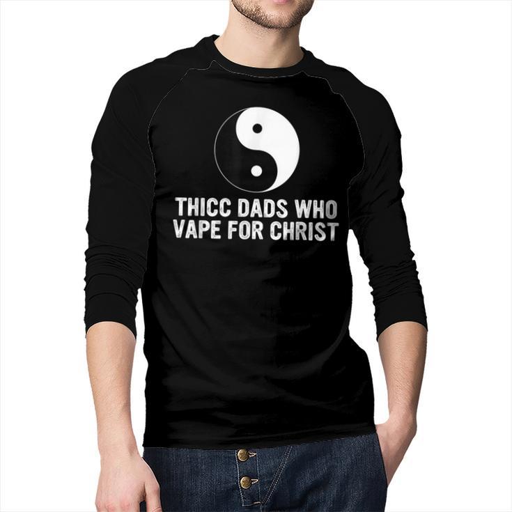 Thicc Dads Who Vape For Christ Father Day Men Baseball Raglan Shirt