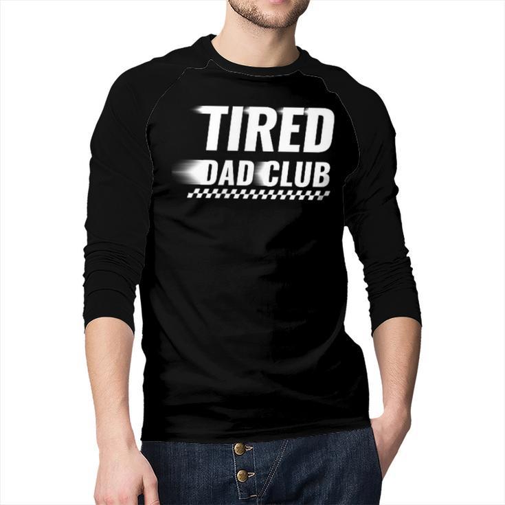 Tired Dad Club Maze Track Back 2 Sided Men Baseball Raglan Shirt