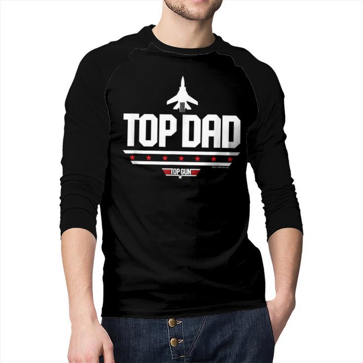 Top Gun Father's Day Top Dad Men Baseball Raglan Shirt