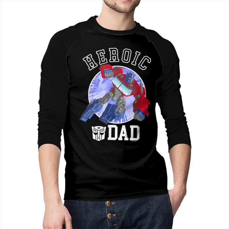Transformers Father's Day Optimus Prime Heroic Dad Vintage Men Baseball Raglan Shirt