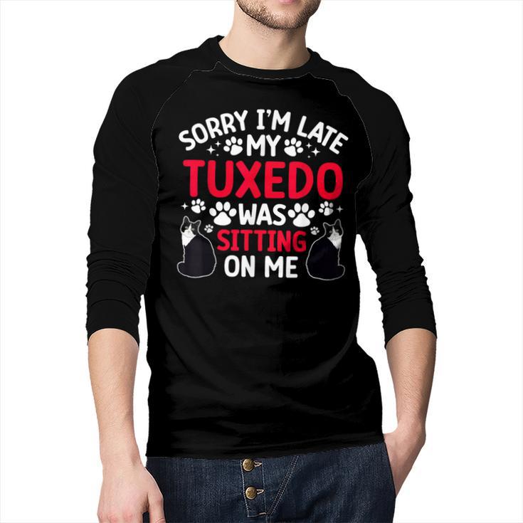 Tuxedo Cat Owner Tuxedo Cat Dad Tuxedo Cat Mom Men Baseball Raglan Shirt