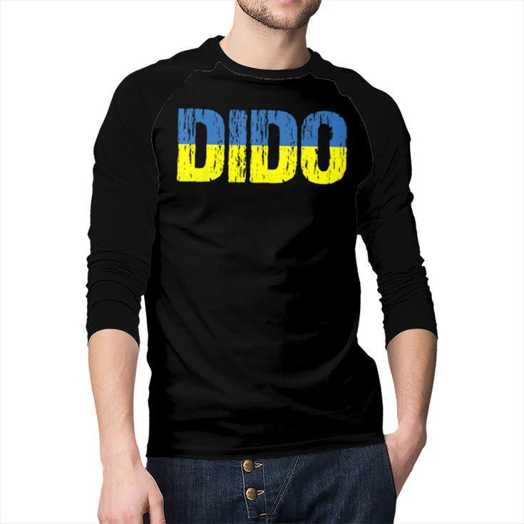Ukrainian Dido Grandfather Dad Ukraine Flag Distressed Men Baseball Raglan Shirt