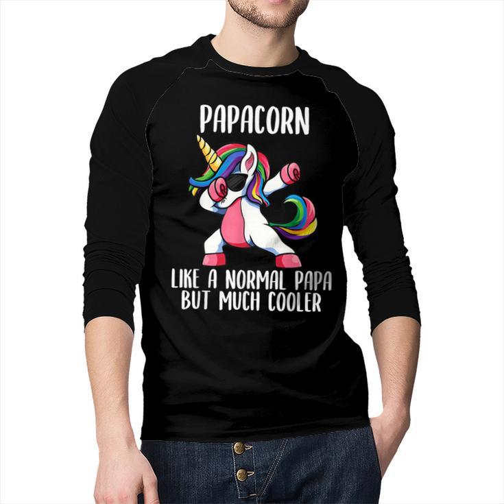 Unicorn Dad Girl Birthday Party Clothing Papacorn Men Baseball Raglan Shirt