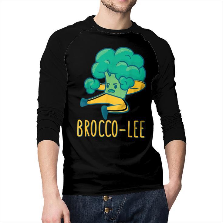 Vegetable Word Game Dad Joke Brocco-Lee Broccoli Men Baseball Raglan Shirt