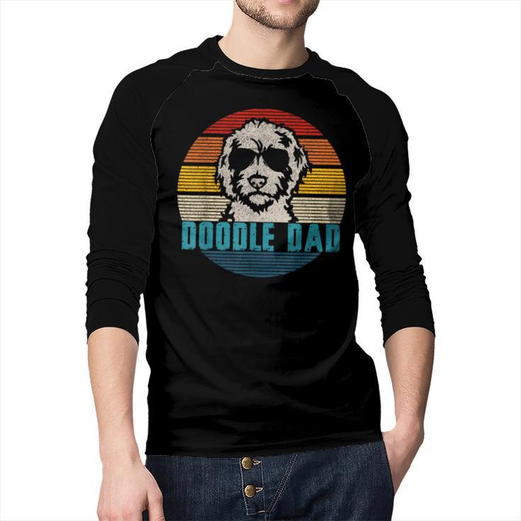 Vintage Best Doodle Dad Ever Father's Day Golden Doodle Men Baseball Raglan Shirt