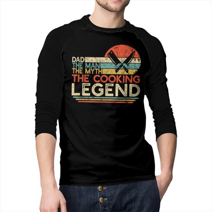 Vintage Cooking Dad The Man The Myth The Legend Chef Men Baseball Raglan Shirt