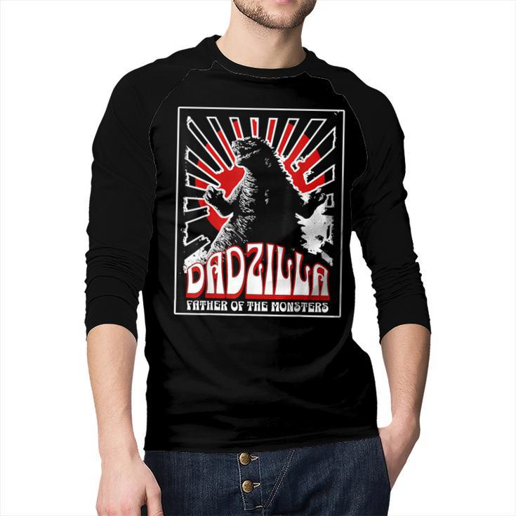 Vintage Dadzilla Father Of The Monsters Fathers Day Men Baseball Raglan Shirt