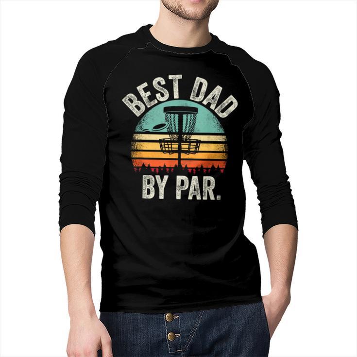 Vintage Disc Golf Dad Best Dad By Par Disk Golf Men Baseball Raglan Shirt