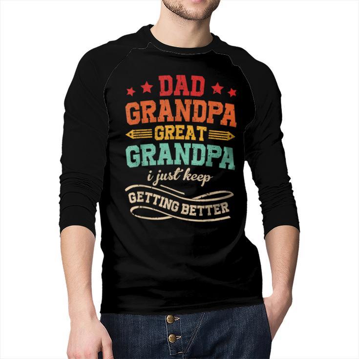 Vintage Great Grandpa For Fathers Day Dad Papa Grandpa Men Baseball Raglan Shirt