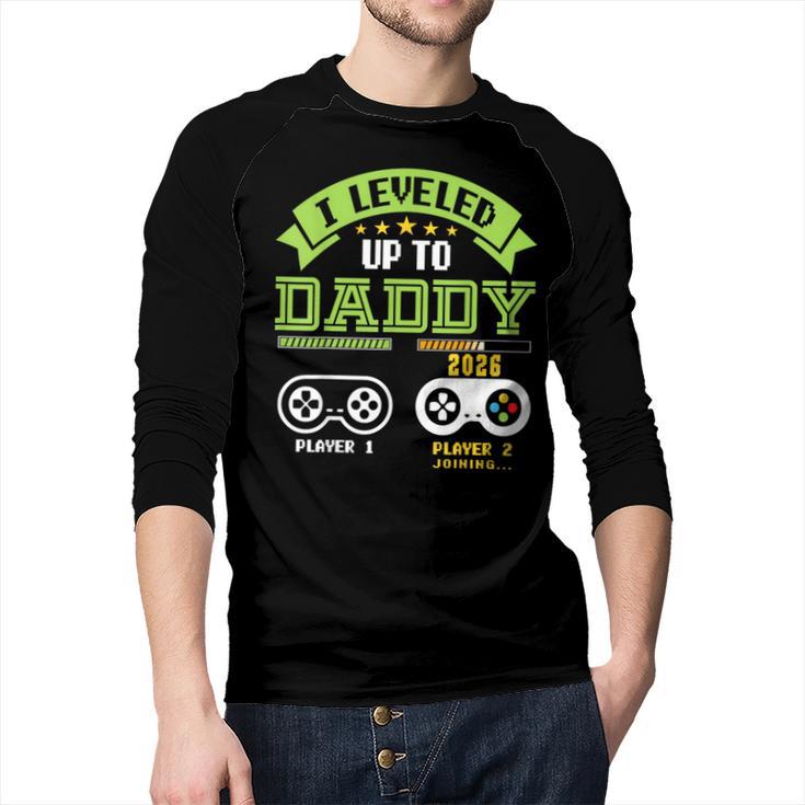 Vintage Leveling Up To Daddy 2026 Soon To Be Dad 2026 Men Baseball Raglan Shirt