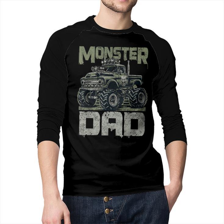 Vintage Monster Truck Lover DAD Family Matching Birthday Men Baseball Raglan Shirt