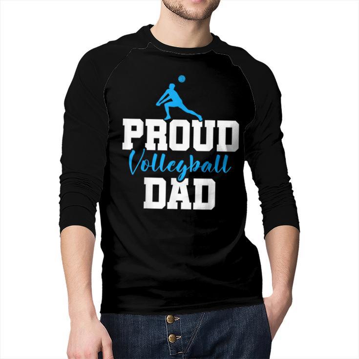 Volleyball Player Team Dad Father Proud Volleyball Dad Men Baseball Raglan Shirt