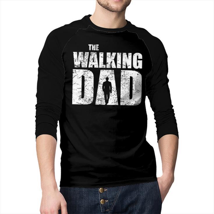 The Walking Dad Father Man Dead Retro Vintage Men Fun Men Baseball Raglan Shirt