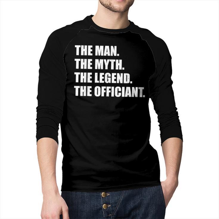 Wedding Officiant Art For Men Dad Ordained Minister Men Baseball Raglan Shirt