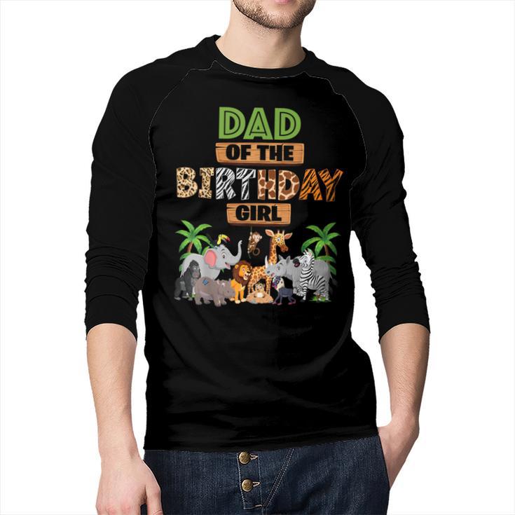 Wild Dad Of The Birthday Girl Zoo Safari Jungle Animal Men Baseball Raglan Shirt