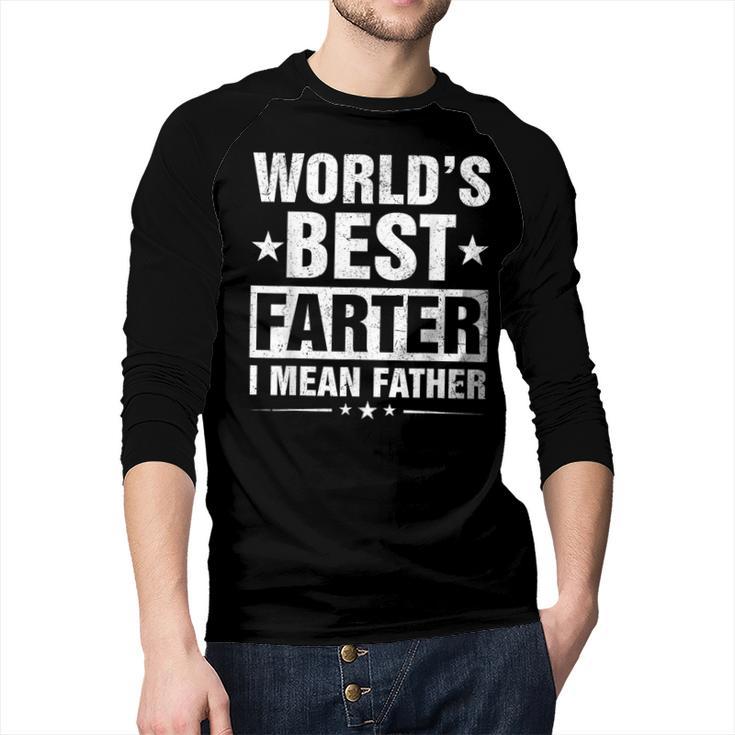 World's Best Farter I Mean Father Retro Father's Day Dad Men Baseball Raglan Shirt