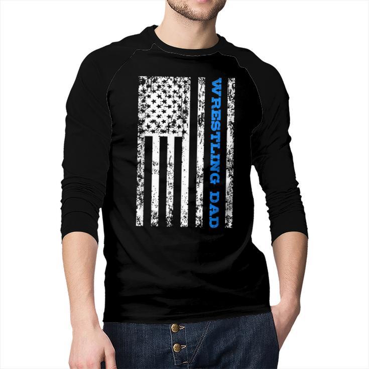 Wrestling Dad Men Baseball Raglan Shirt