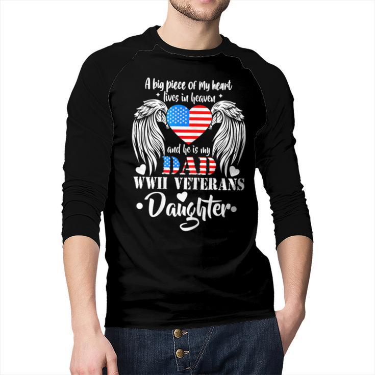 WWII Veterans Daughter Dad Remembrance Veteran Day Men Baseball Raglan Shirt