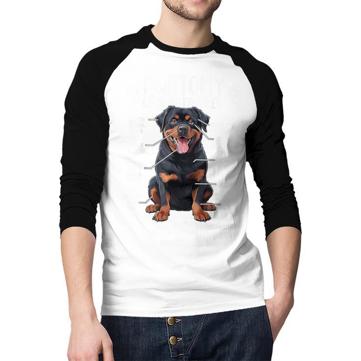 Anatomy Rottweiler Dog Owner Rottie Dad Mom Pet Lover Men Baseball Raglan Shirt