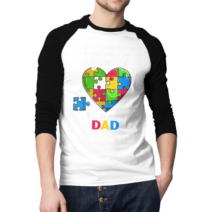 Autism Dad Of Autism Daughter Daddy Shirts Autistic Support Men Baseball Raglan Shirt