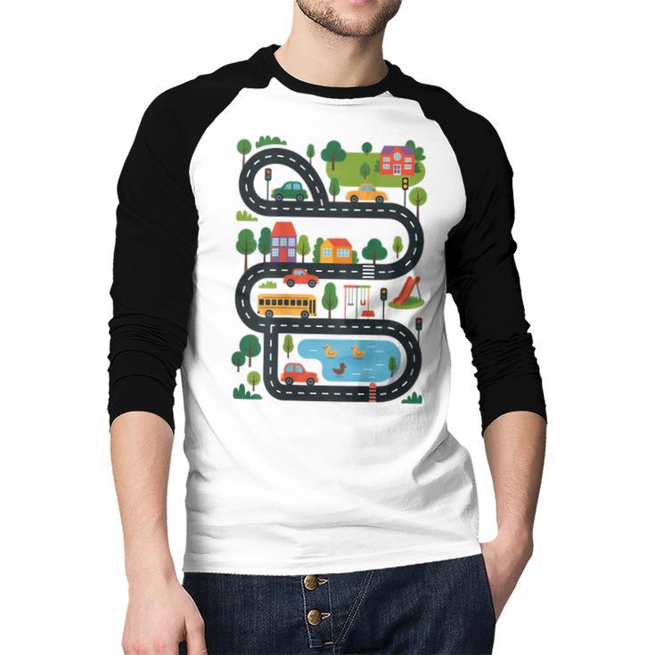 On Back Tired Dads Club Car Race Track On Dad Daddy Men Baseball Raglan Shirt On Back Tired Dads Club Car Race Track On Dad Daddy Men Baseball Raglan Shirt