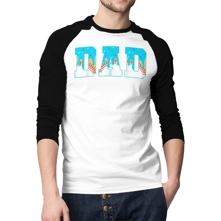 Baseball Dad Ice Cream Drip Happy Fathers Day Men Baseball Raglan Shirt