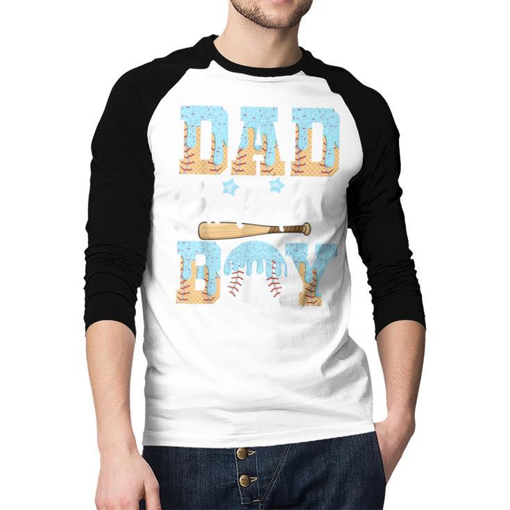 Baseball Ice Cream Drip Dad Of The Birthday Boy Baseball Men Baseball Raglan Shirt