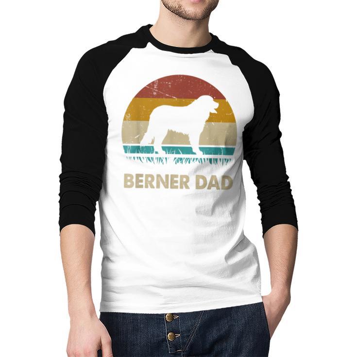 Berner Dad For Men Bernese Mountain Dog Vintage Dad Men Baseball Raglan Shirt