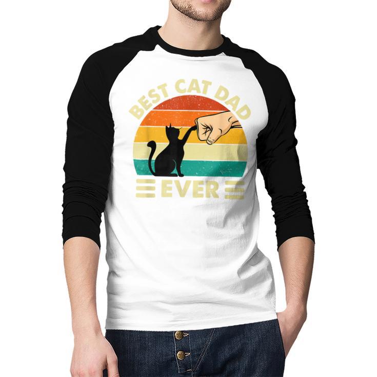 Best Cat Dad Ever Cat Lover Kitten Owner Kitty Men Baseball Raglan Shirt