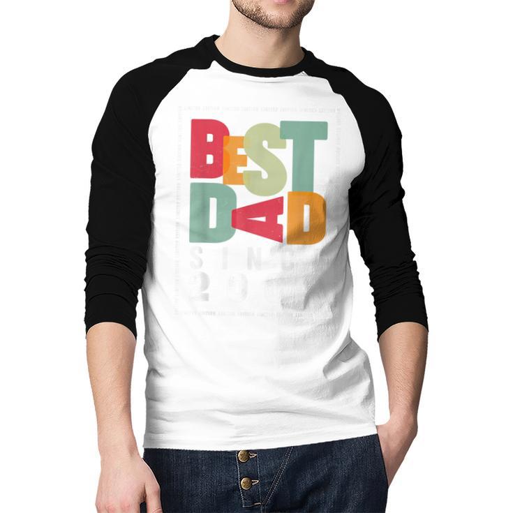 Best Dad Since 2009 Fathers Day Retro Vintage Men Baseball Raglan Shirt