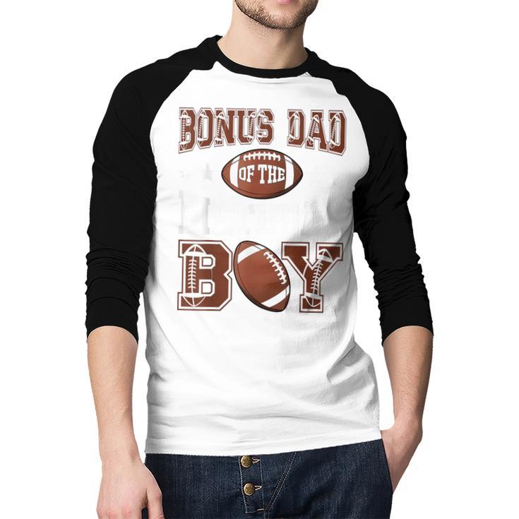 Bonus Dad Of The Birthday Boy Football Game Day Men Baseball Raglan Shirt
