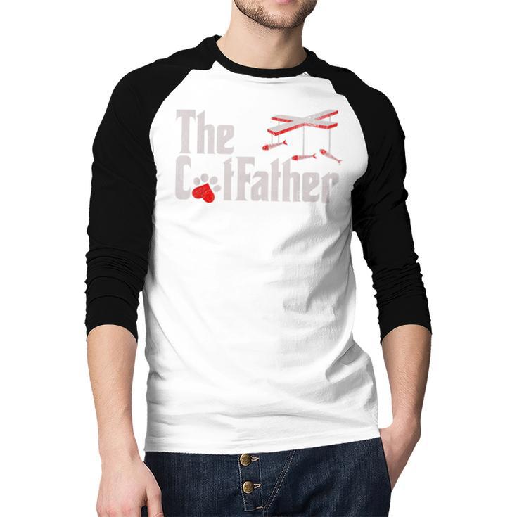 The Cat Father Cat Dad Feline Father Kitten Dad Men Baseball Raglan Shirt
