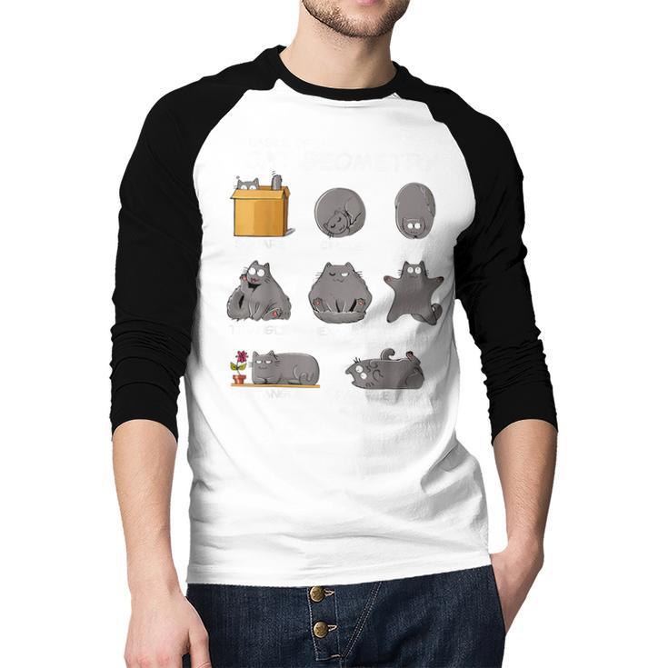 Cat Geometry Math Cat For Cat Dad Cat Mom Kids Men Baseball Raglan Shirt