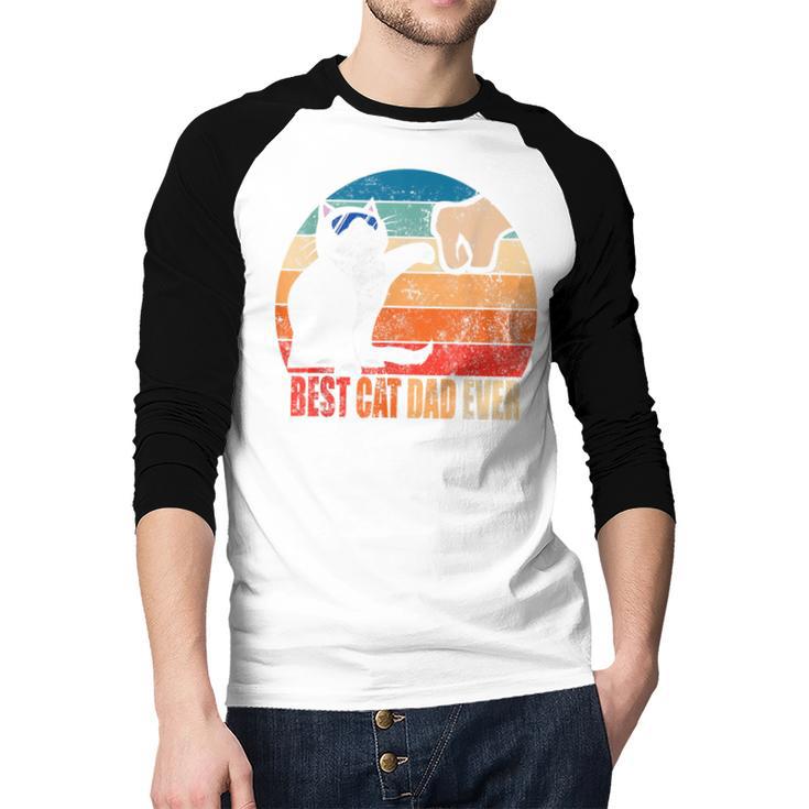 Cat Loving Daddy Fathers Day Mens None Best Cat Dad Ever Paw Fist Bump Fathers Day TeeShirt Small US Men Baseball Raglan Shirt