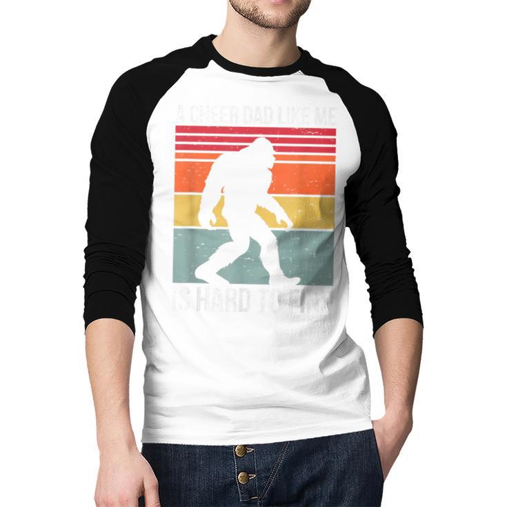 Cheer Dad Cheerleading Bigfoot Men Baseball Raglan Shirt