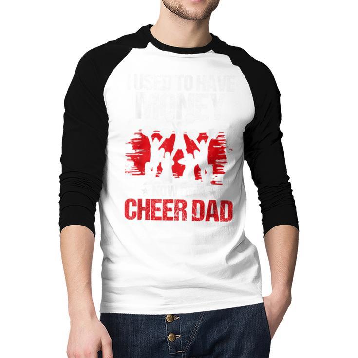 Cheer Dad Cheerleading Fathers Day Men Baseball Raglan Shirt