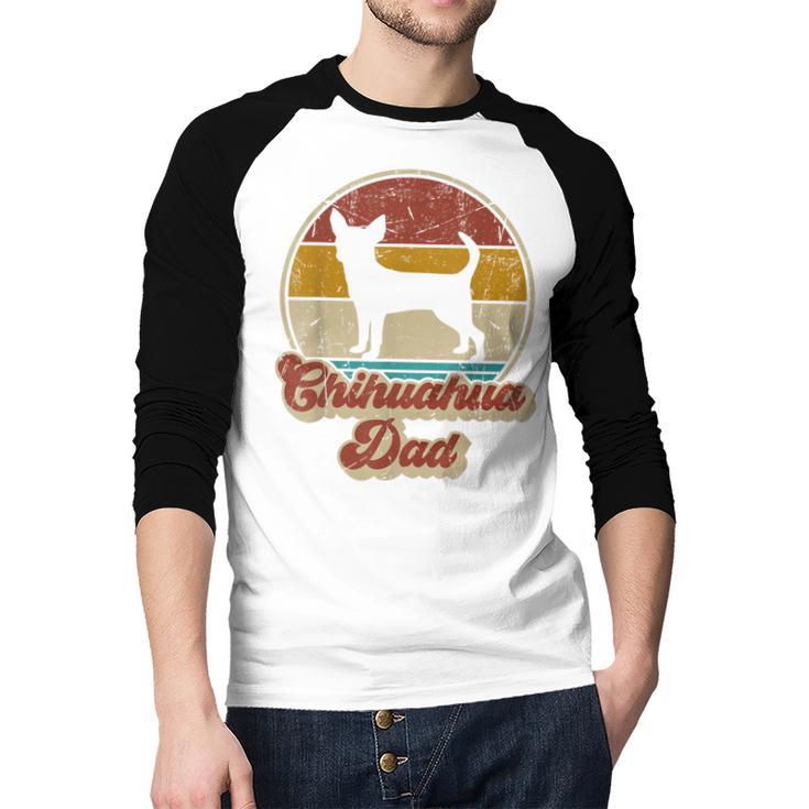 Chihuahua Dad Dog Lover Men Chihuahua Dog Vintage Men Baseball Raglan Shirt