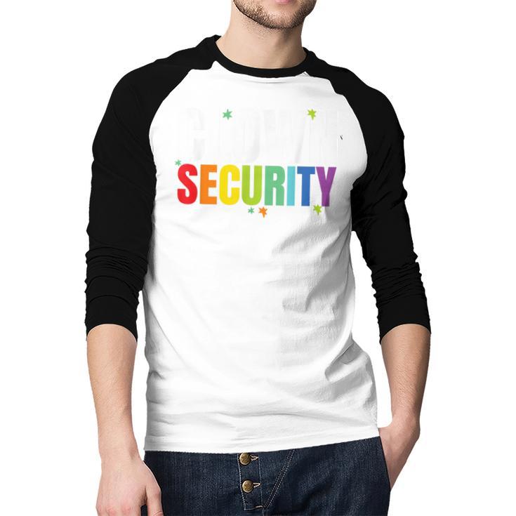 Clown Security Halloween Dad Mom Costume Men Baseball Raglan Shirt