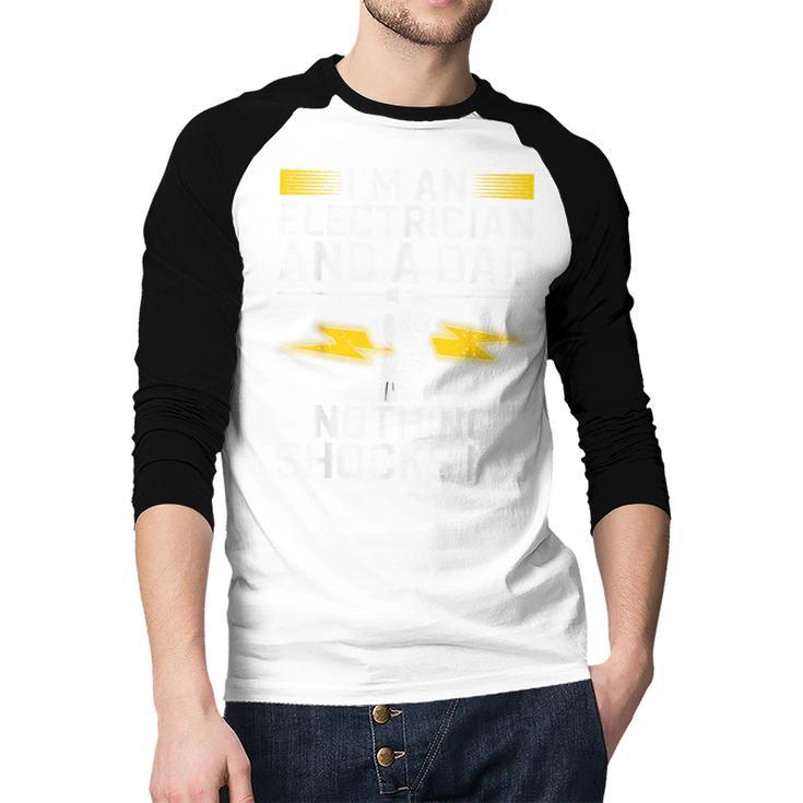 Cool Electrician For Men Dad Professional Electrician Men Baseball Raglan Shirt