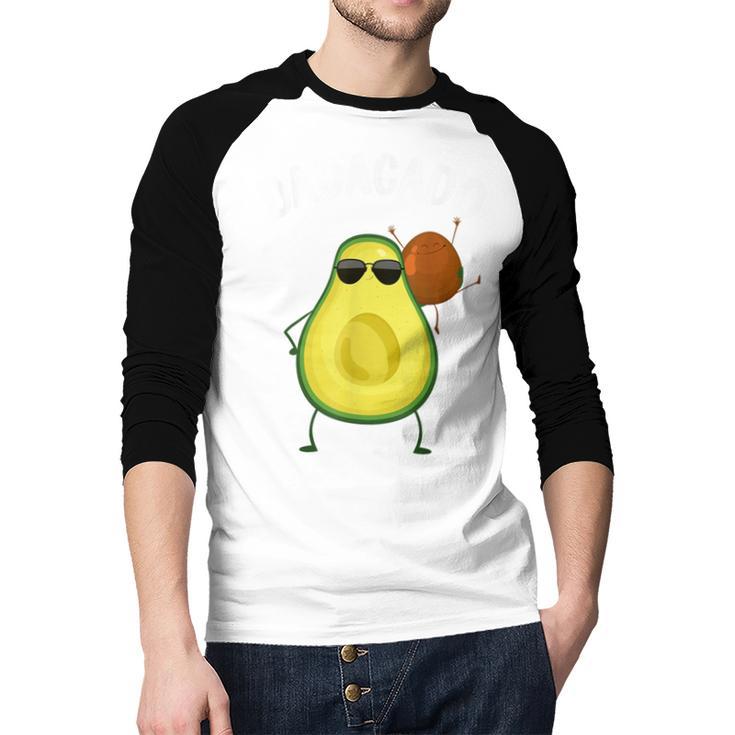 Cute Avocado For Dad Men Fruit Avocado Pear Lovers Men Baseball Raglan Shirt