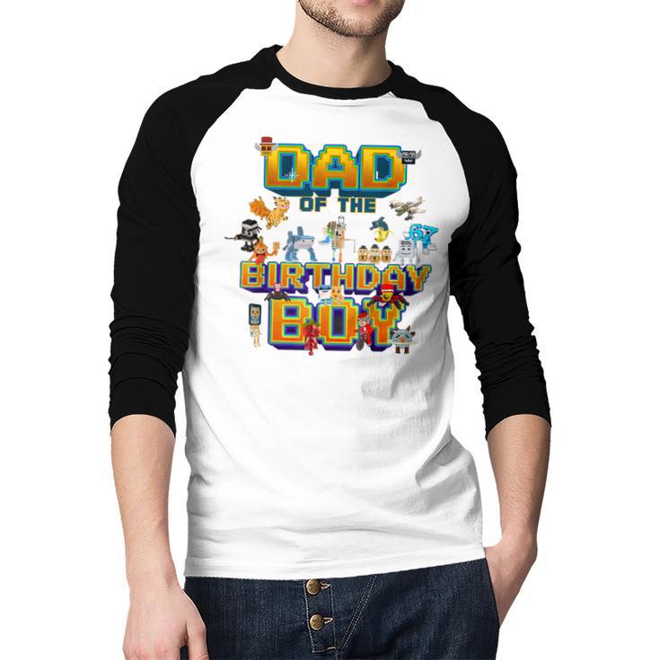 Dad Of The Birthday Boy Brainrot Meme Kids Teens Boys Men Baseball Raglan Shirt