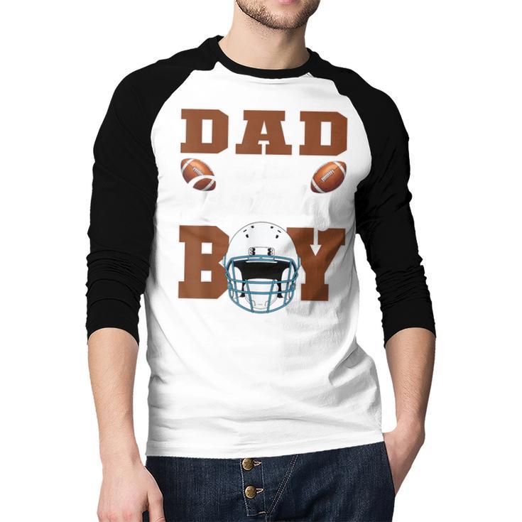 Dad Of The Birthday Boy Football Party Family Matching Men Baseball Raglan Shirt