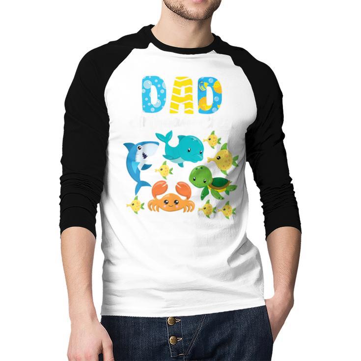 Dad Birthday Crew Sea Ocean Fish Aquarium Bday Party Men Baseball Raglan Shirt