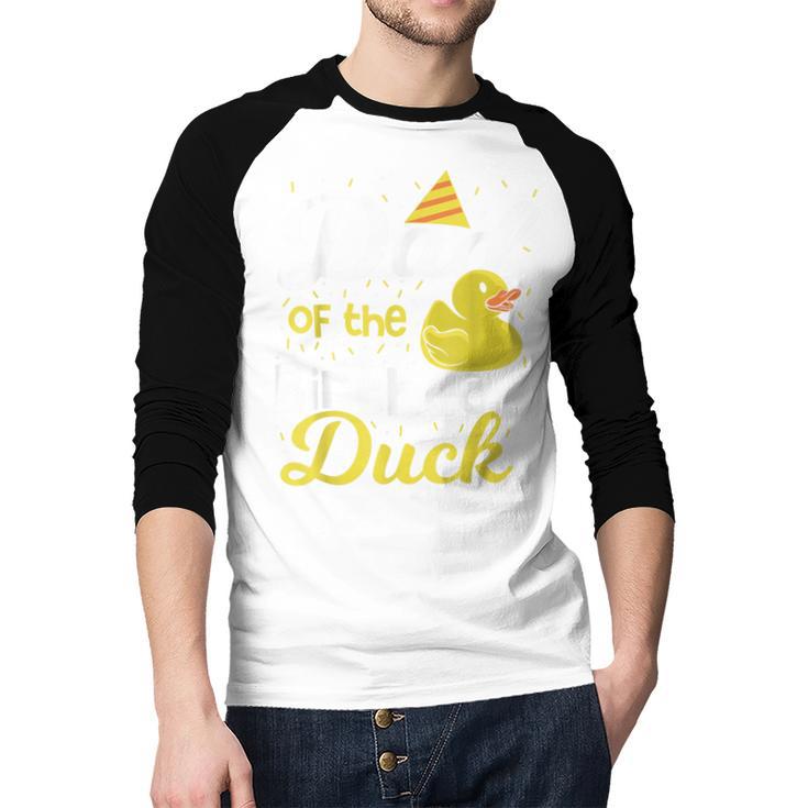 Dad Of The Birthday Duck Boy Rubber Duck Birthday Girl Men Baseball Raglan Shirt