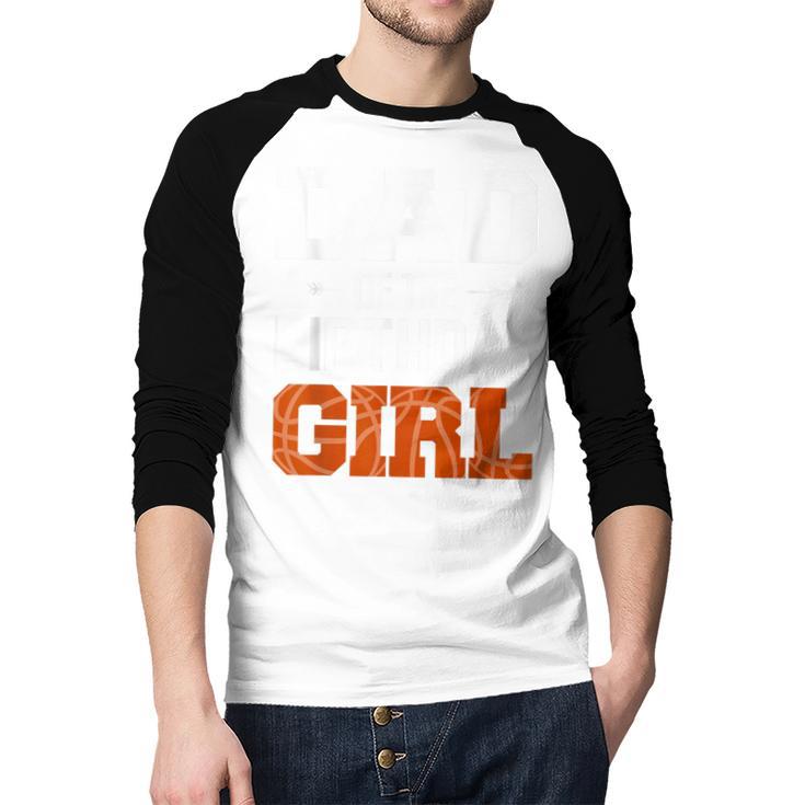 Dad Of The Birthday Girl Basketball Dad Family Matching Men Baseball Raglan Shirt