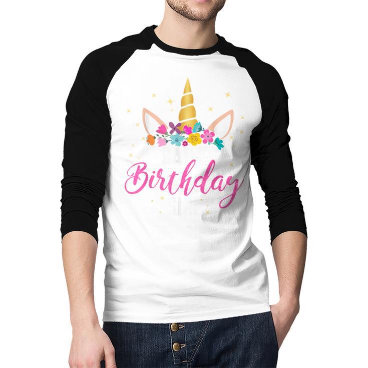 Dad Of The Birthday Girl Father Unicorn Birthday Small Men Baseball Raglan Shirt Dad Of The Birthday Girl Father Unicorn Birthday Small Men Baseball Raglan Shirt