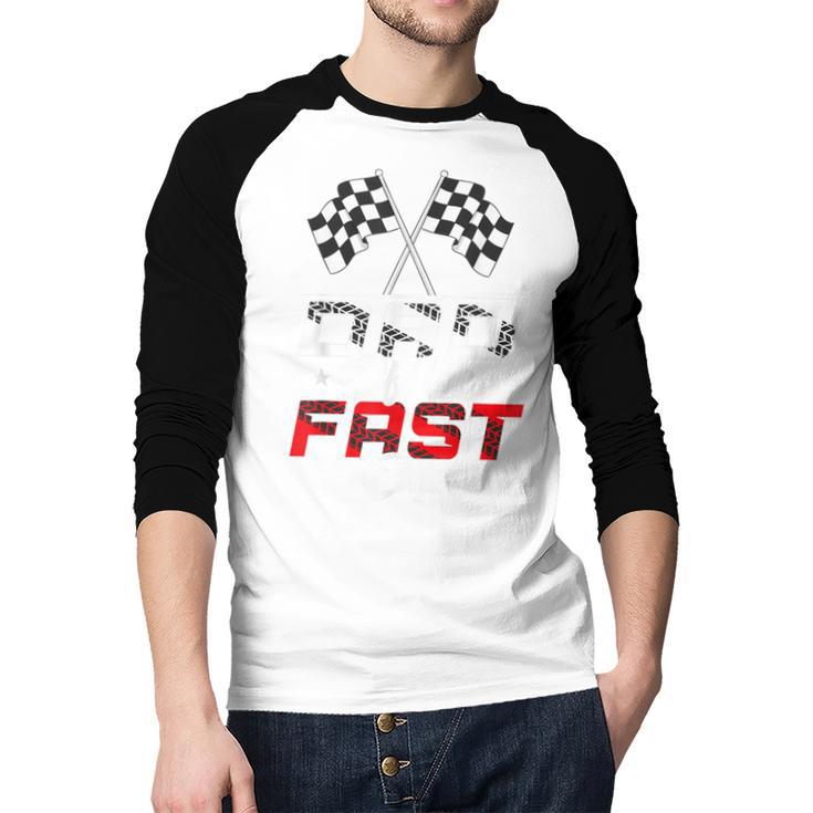 Dad Of The Fast One First Birthday Racing Car Family Men Baseball Raglan Shirt Dad Of The Fast One First Birthday Racing Car Family Men Baseball Raglan Shirt