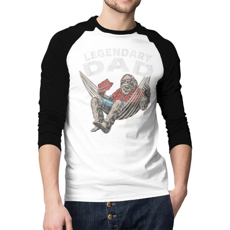 Dad Legendary Saying Men Baseball Raglan Shirt