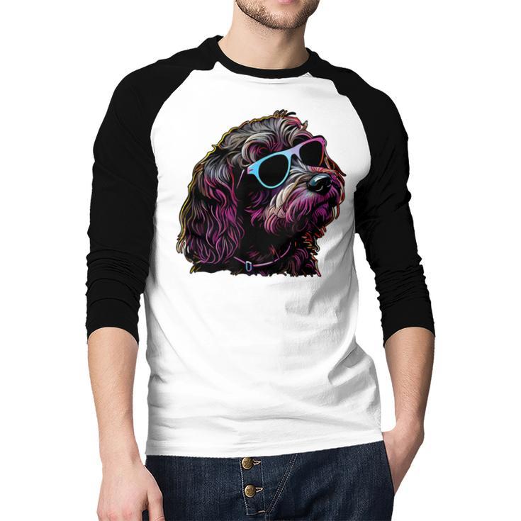 Dad Mom Cool Dog Sunglasses Cockapoo Men Baseball Raglan Shirt