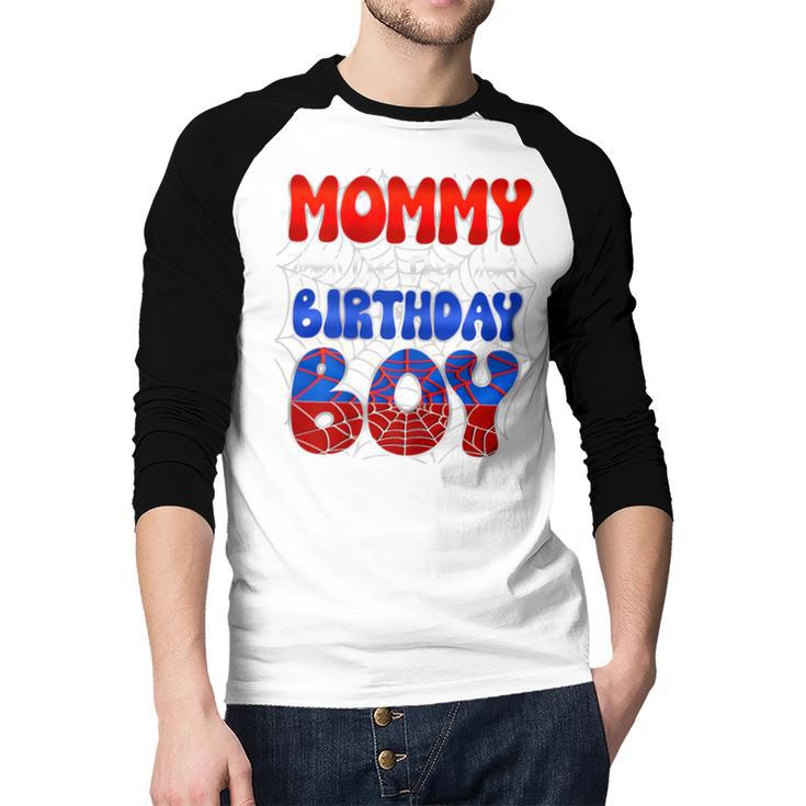 Dad And Mom Mommy Birthday Boy Spider Family Matching Men Baseball Raglan Shirt